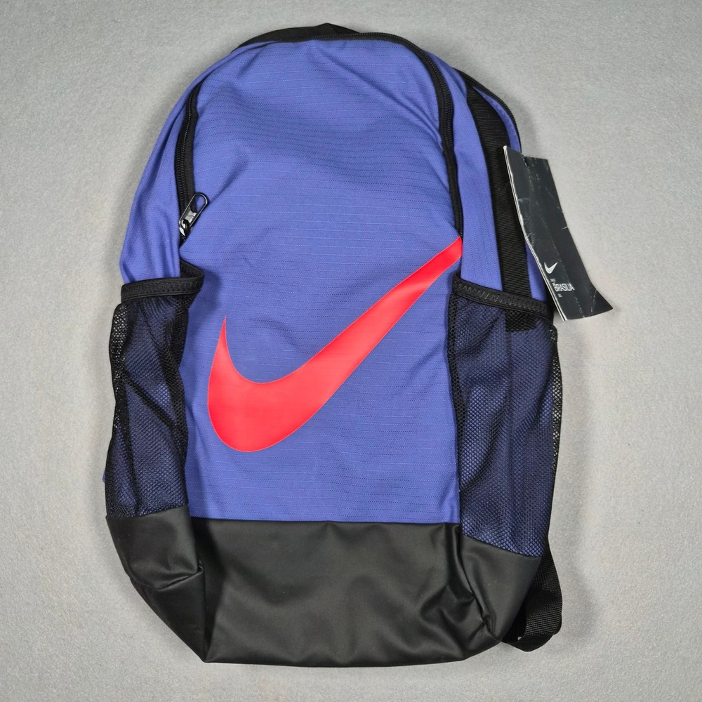 Nike Brasilia JDI Backpack Blue Bright Crimson BA6029-520 18L NEW